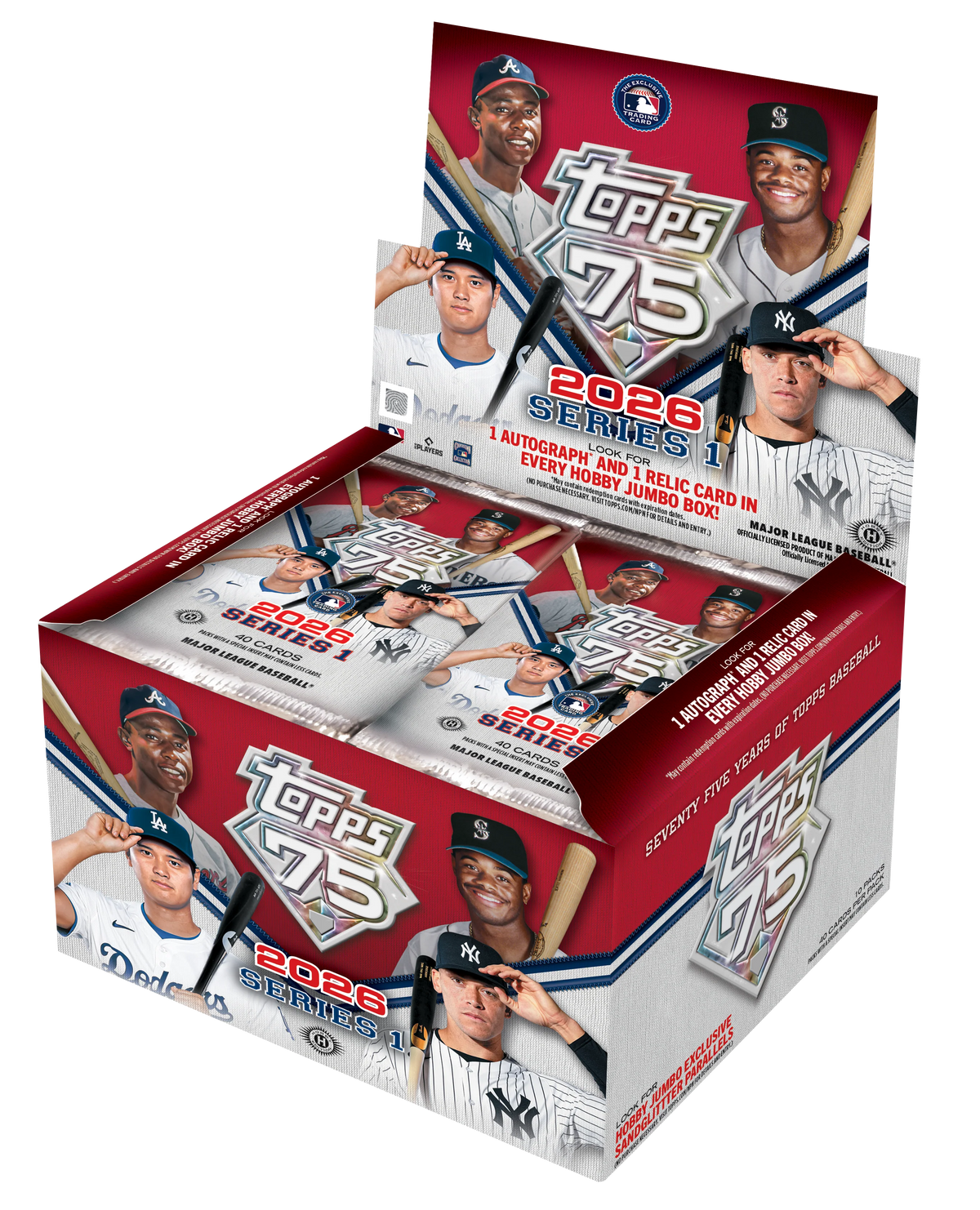 2026 Topps Baseball Series 1 Hobby Jumbo Box - Offizielle MLB Trading Card Box zum 75. Jubiläum