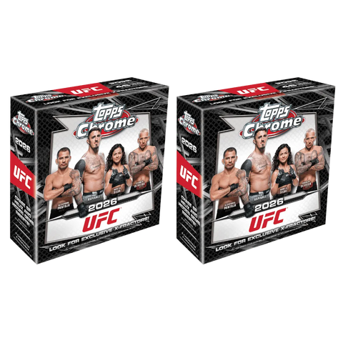 Zwei 2026 Topps Chrome UFC Mega Boxen nebeneinander