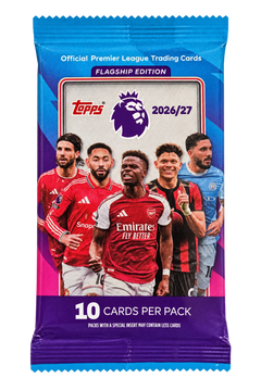 Topps Flagship Premier League 2026/27 Value Booster Pack – blau-violetter Pack mit Fussballspielern