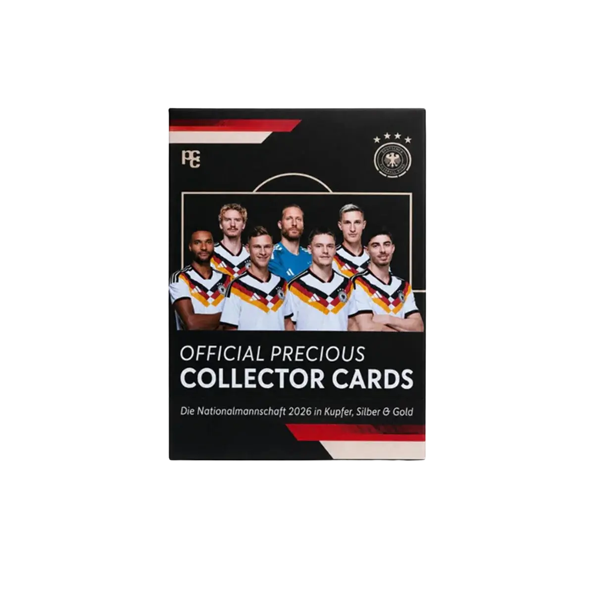 PCCards DFB Fussballnationalmannschaft 2026 Blind Box – schwarze Verpackung mit Nationalspielern