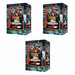 Drei 2025 Topps Chrome Formula 1 Value Boxen