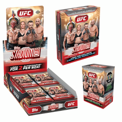 Topps Stadium Club UFC Bundle – geöffnetes Hobby-Display sowie eine Mega Box und eine Value Box