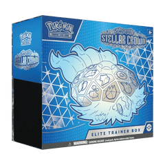 Englische Pokémon Stellar Crown Elite Trainer Box mit Terapagos auf der Verpackung