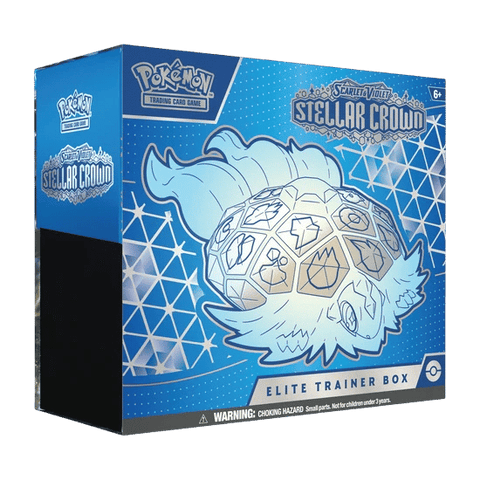 Englische Pokémon Stellar Crown Elite Trainer Box mit Terapagos auf der Verpackung