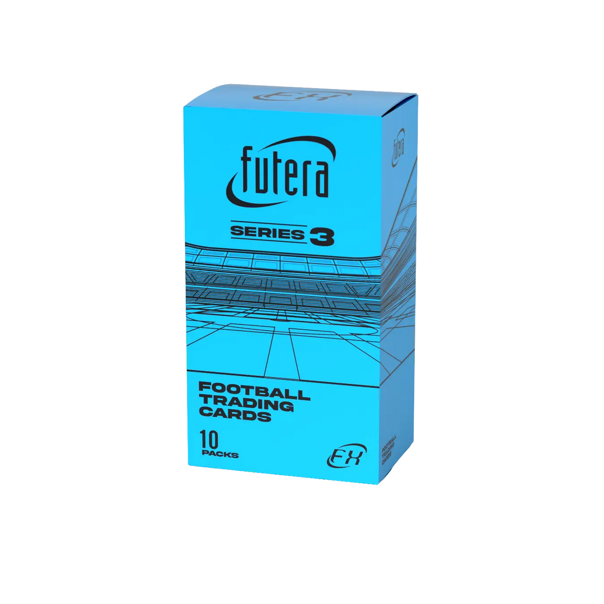 Futera World Football FX Series 3 Hobby Box – türkisfarbene Verpackung mit Linienmuster
