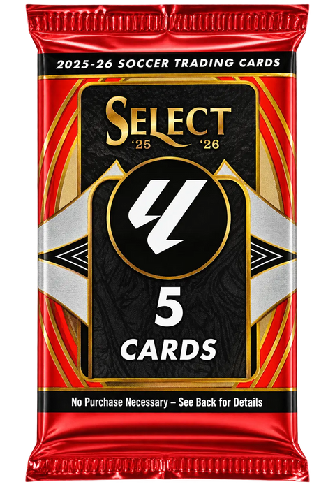 2025/26 Panini Select La Liga Hobby Booster Pack – rote Folienverpackung mit Select-Schriftzug und La-Liga-Logo