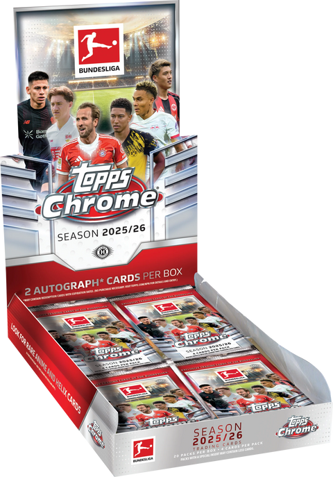 Topps Chrome Bundesliga 2025/26 Hobby Box - Offizielle Trading Card Box der deutschen Fussball-Bundesliga